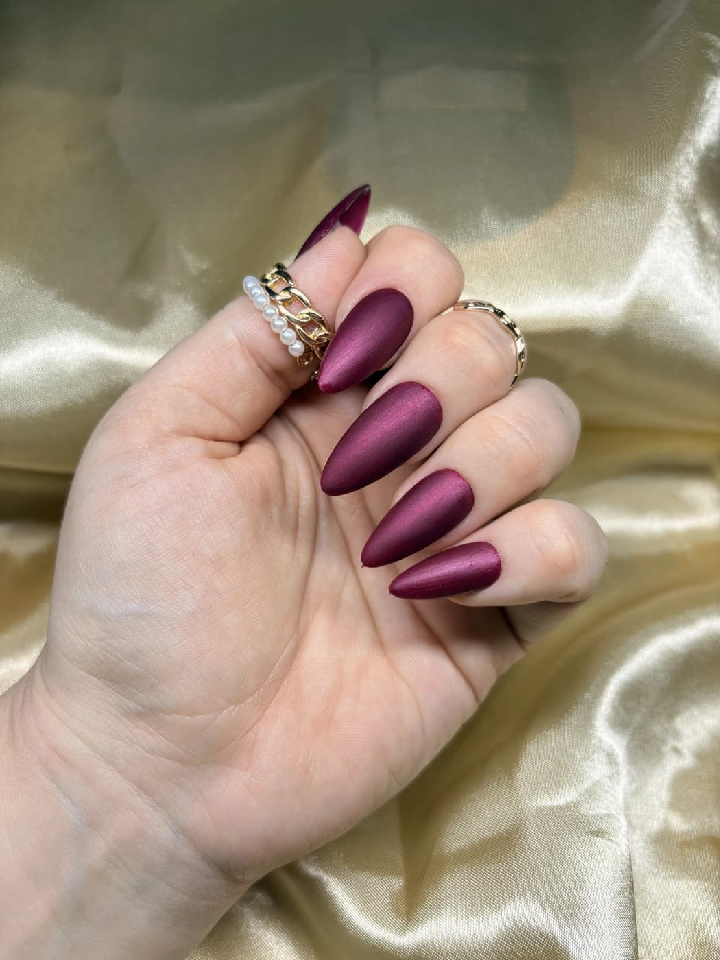 Einfarbige Press-On Nails Matt – Cherry