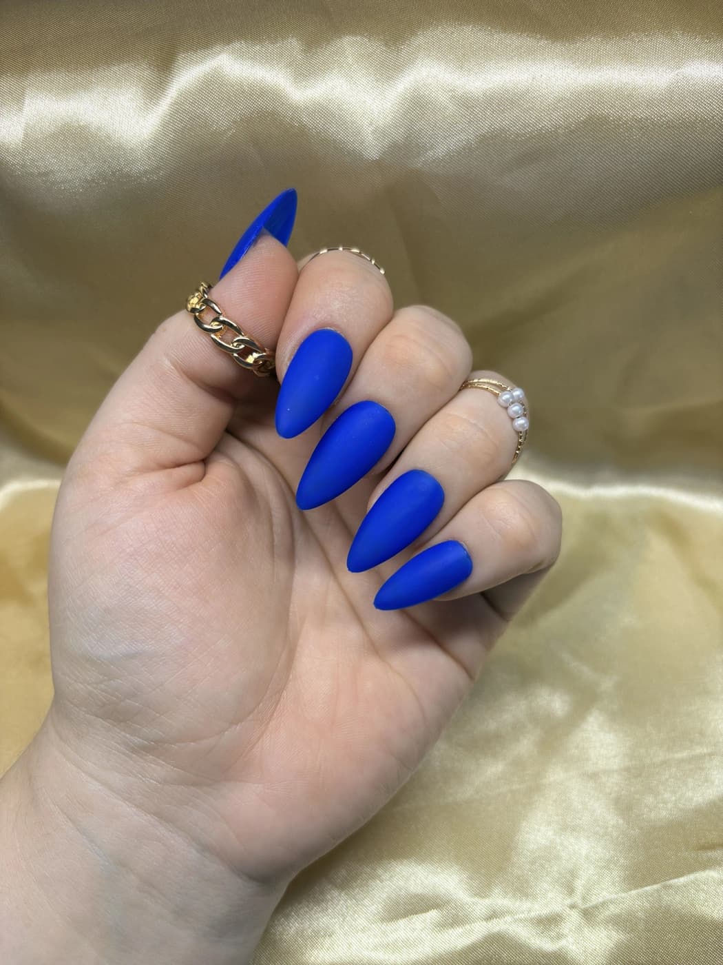 Einfarbige Press-On Nails Matt – Dunkelblau