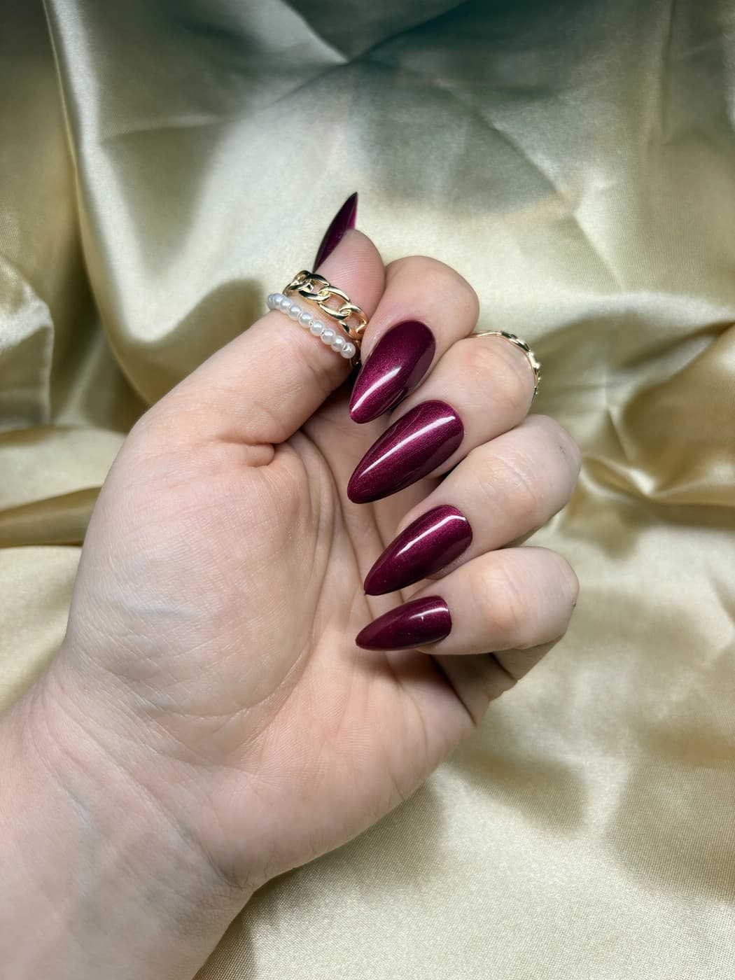Einfarbige Press-On Nails Glossy – Cherry