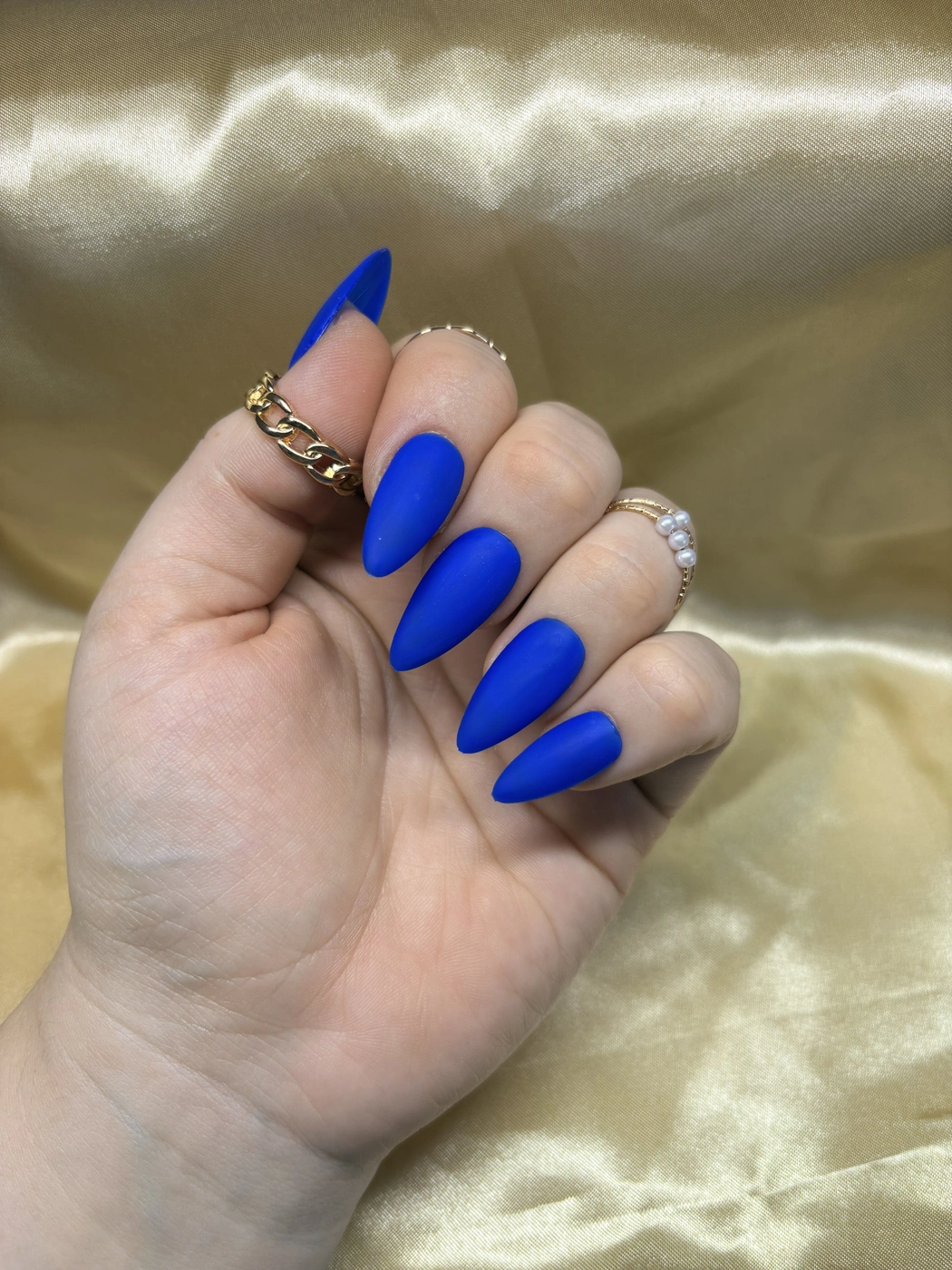 Einfarbige Press-On Nails Matt – Dunkelblau